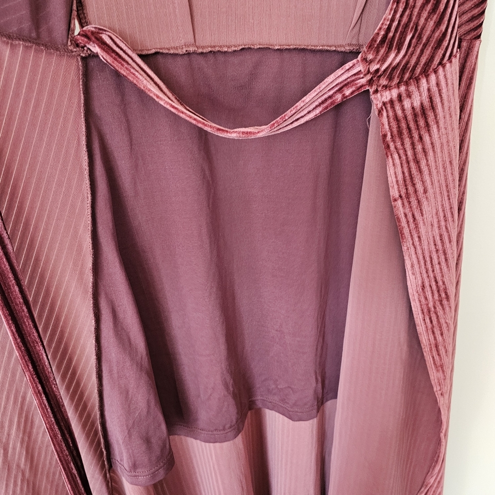 Baltic Born Ribbed Velvet Wrap Belted Maxi Dress Whimsigoth Sz Small - Picture 9 of 12